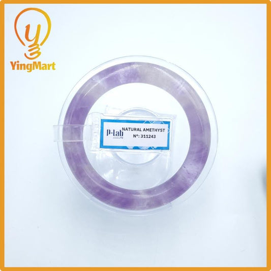 Yingmart  52mm PNJ Certified Natural Color Purple, Grey White Natural Amethyst Bangle Bracelet, Real Gemstone, Gift for Her Mom Grandma