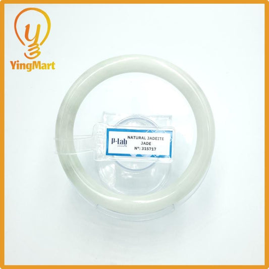 Yingmart  62mm PNJ Certified Natural Color Grey White Natural Jadeite Jade Bangle Bracelet, Real Gemstone, Gift for Her Mom Grandma Sister