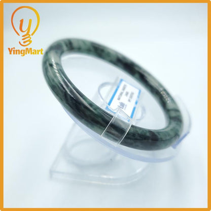 Yingmart  64mm PNJ Certified Natural Color Grey White Natural Jadeite Jade Bangle Bracelet, Real Gemstone, Gift for Her Mom Grandma Sister