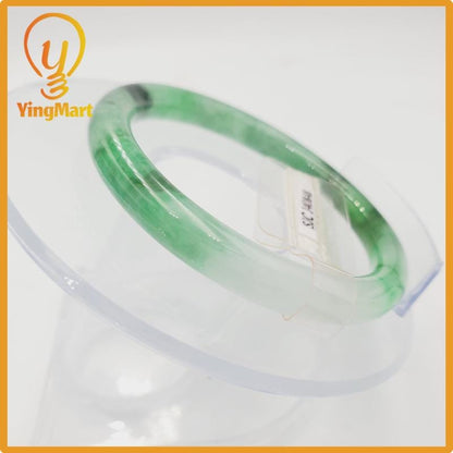 Yingmart  47mm PNJ Certified Natural Color Greyish Very Slightly Green To Very Dark Green Natural Jadeite Jade Bangle, Real Gemstone