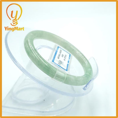 Yingmart  48mm PNJ Certified Natural Color Grey White Natural Jadeite Jade Bangle Bracelet, Real Gemstone, Gift for Her Mom Grandma Sister
