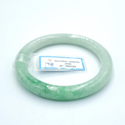 Yingmart  55mm PNJ Certified Natural Color Grey White Natural Jadeite Jade Bangle Bracelet, Real Gemstone, Gift for Her Mom Grandma Sister