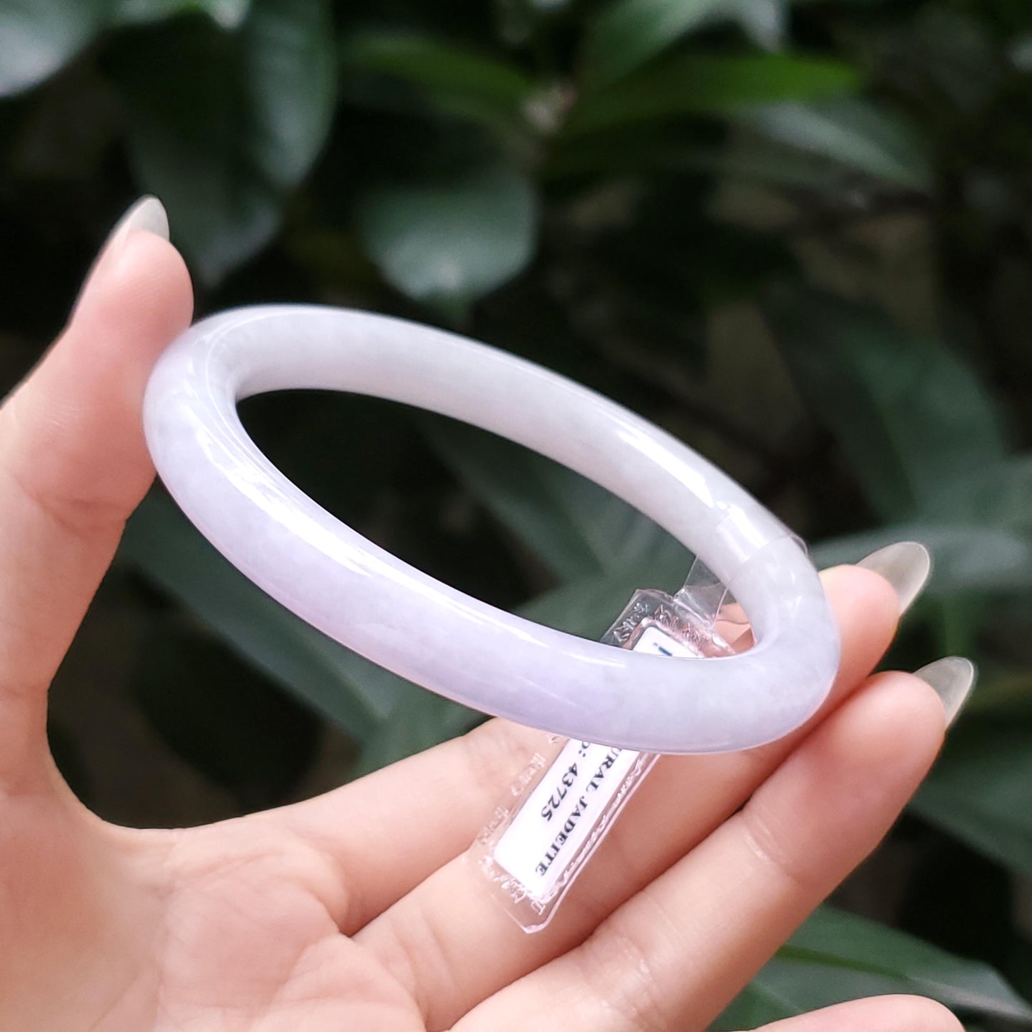Yingmart  54mm PNJ Certified Natural Color Greenish Grey White Natural Jadeite Jade Bangle Bracelet, Real Gemstone, Gift for Her Mom Grandma