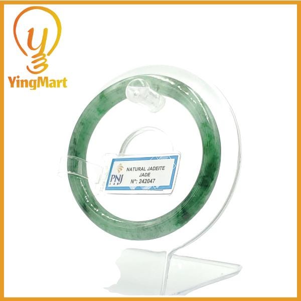 Yingmart  52mm PNJ Certified Natural Color Purplish White Natural Jadeite Jade Bangle Bracelet, Real Gemstone, Gift for Her Mom Grandma