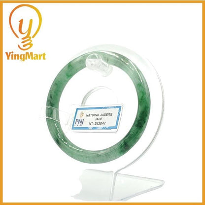 Yingmart  52mm PNJ Certified Natural Color Purplish White Natural Jadeite Jade Bangle Bracelet, Real Gemstone, Gift for Her Mom Grandma
