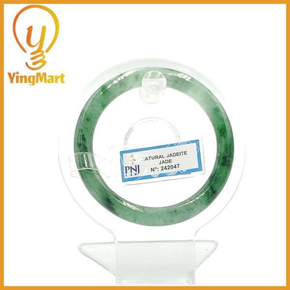 Yingmart  52mm PNJ Certified Natural Color Purplish White Natural Jadeite Jade Bangle Bracelet, Real Gemstone, Gift for Her Mom Grandma