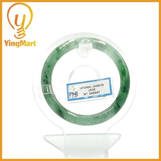 Yingmart  52mm PNJ Certified Natural Color Purplish White Natural Jadeite Jade Bangle Bracelet, Real Gemstone, Gift for Her Mom Grandma