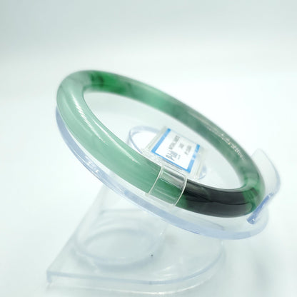 Yingmart  60mm PNJ Certified Natural Color Grey White Natural Jadeite Jade Bangle Bracelet, Real Gemstone, Gift for Her Mom Sister Grandma