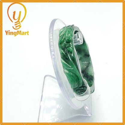Yingmart  50mm PNJ Certified Natural Color Grey White Natural Jadeite Jade Bangle Bracelet, Real Gemstone, Gift for Her Mom Sister Grandma