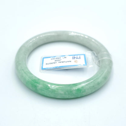 Yingmart  55mm PNJ Certified Natural Color Grey White Natural Jadeite Jade Bangle Bracelet, Real Gemstone, Gift for Her Mom Grandma Sister