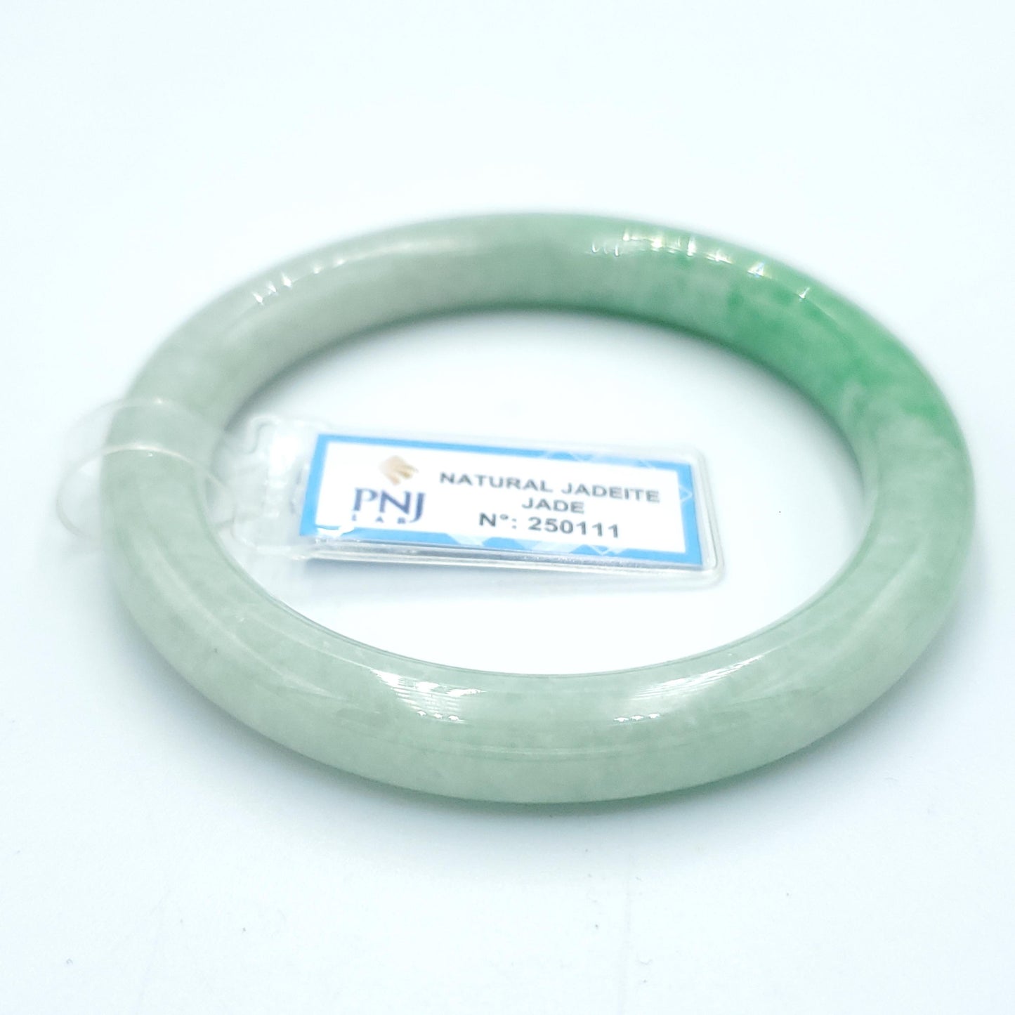 Yingmart  56mm PNJ Certified Natural Color Grey White Natural Jadeite Jade Bangle Bracelet, Real Gemstone, Gift for Her Mom Grandma Sister