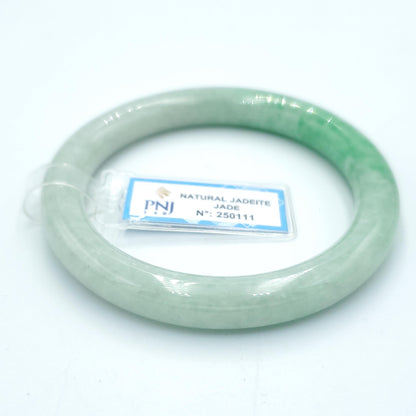 Yingmart  56mm PNJ Certified Natural Color Grey White Natural Jadeite Jade Bangle Bracelet, Real Gemstone, Gift for Her Mom Grandma Sister