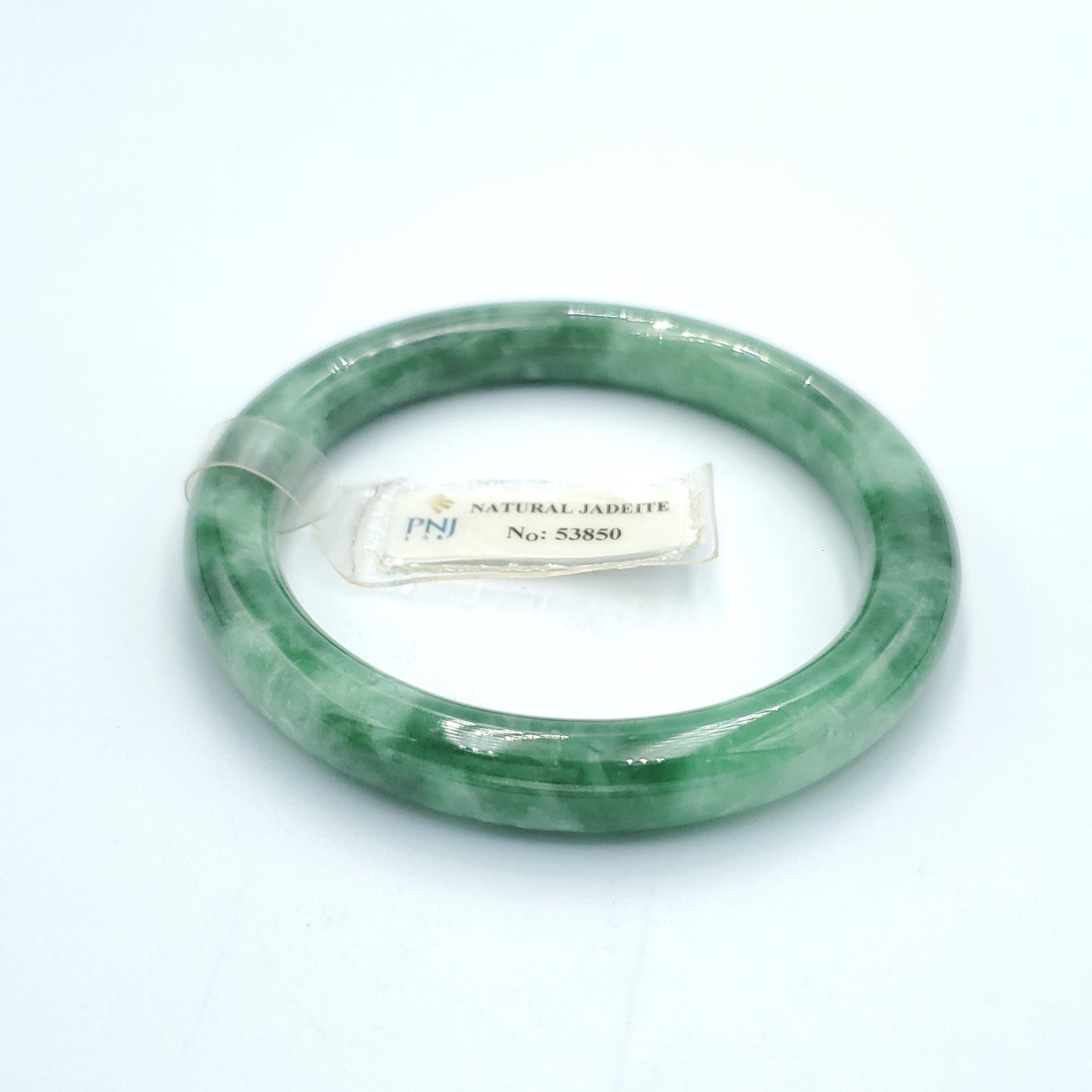 Yingmart  56mm PNJ Certified Natural Color Dark Green, Grey White Natural Jadeite Jade Bangle Bracelet, Real Gemstone, Gift for Her Mom