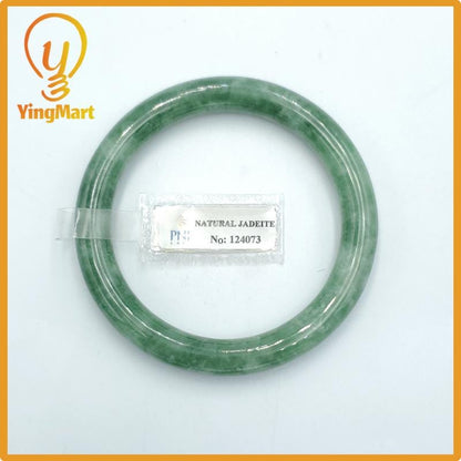Yingmart  56mm PNJ Certified Natural Color Greyish Green Natural Jadeite Jade Bangle Bracelet, Real Gemstone, Gift for Her Mom Grandma