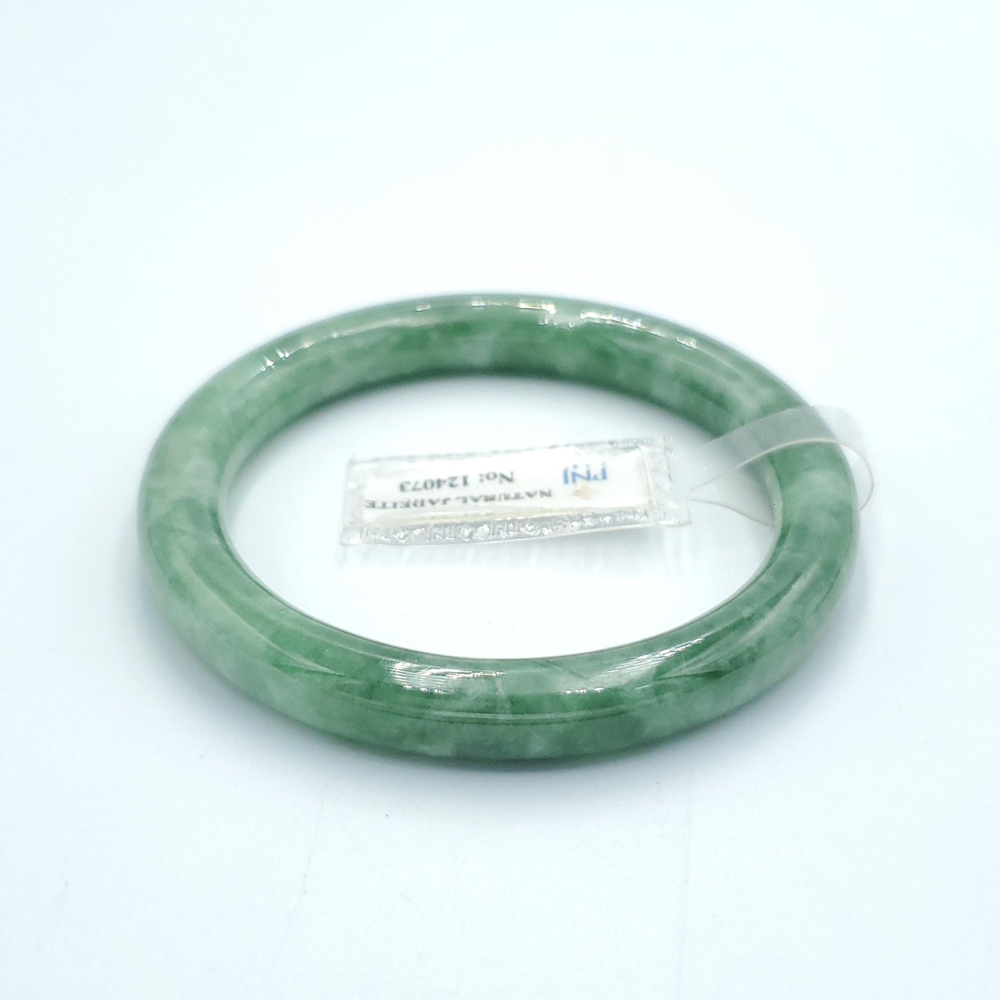 Yingmart  56mm PNJ Certified Natural Color Greyish Green Natural Jadeite Jade Bangle Bracelet, Real Gemstone, Gift for Her Mom Grandma