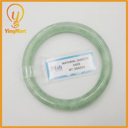 Yingmart  47mm PNJ Certified Natural Color Grey White Natural Jadeite Jade Bangle Bracelet, Real Gemstone, Gift for Her Mom Grandma Sister
