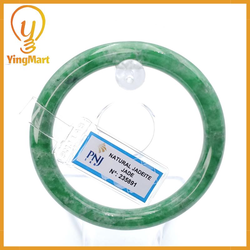 Yingmart 56mm PNJ235891 Certified Natural Green White To Green, Grey Bracelet, Real Gemstone Bracelet, Vintage Jewelry, Gift for her