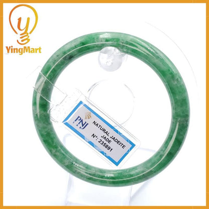 Yingmart 56mm PNJ235891 Certified Natural Green White To Green, Grey Bracelet, Real Gemstone Bracelet, Vintage Jewelry, Gift for her