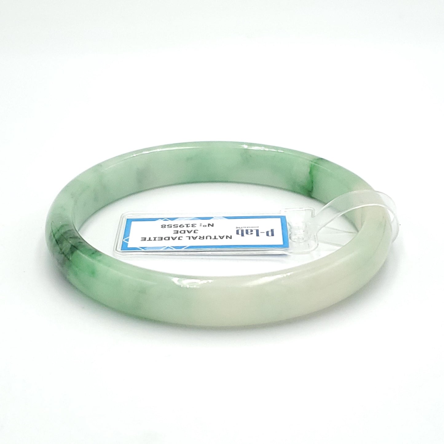 Yingmart 58mm PNJ319558 Certified Natural Green White To Green Bracelet, Real Gemstone Bracelet, Vintage Jewelry, Gift for her