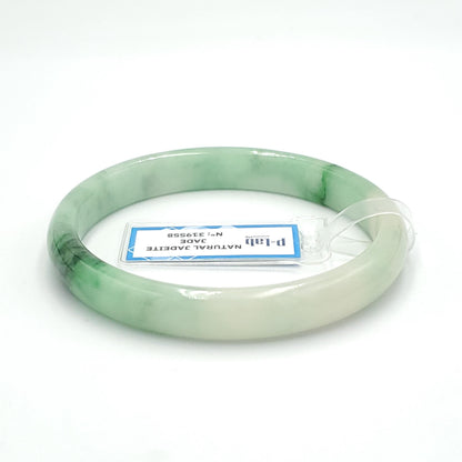Yingmart 58mm PNJ319558 Certified Natural Green White To Green Bracelet, Real Gemstone Bracelet, Vintage Jewelry, Gift for her