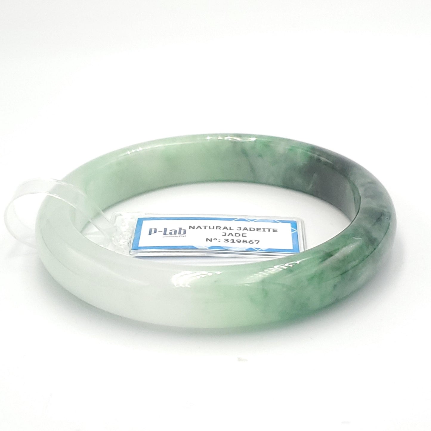 Yingmart 58mm PNJ319567 Certified Natural Green White To Green Bracelet, Real Gemstone Bracelet, Vintage Jewelry, Gift for her