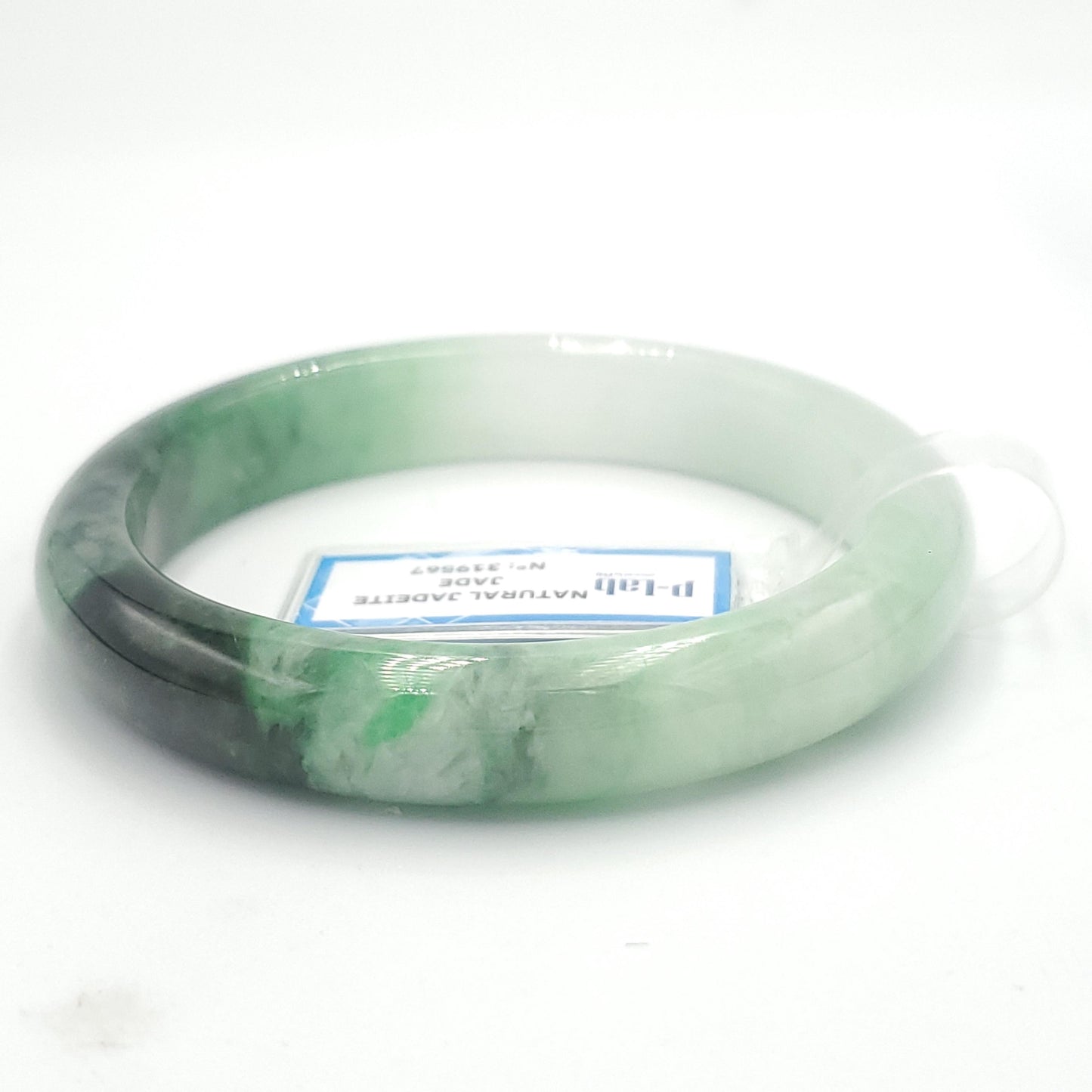 Yingmart 58mm PNJ319567 Certified Natural Green White To Green Bracelet, Real Gemstone Bracelet, Vintage Jewelry, Gift for her