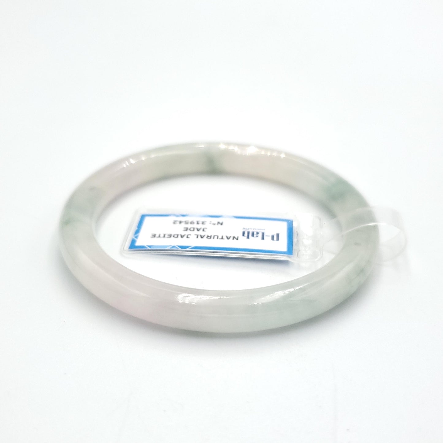 Yingmart 53mm PNJ319542 Certified Natural Color Green White To Green, Yellowish White Natural Jadeite Jade Bangle Bracelet, Real Gemstone