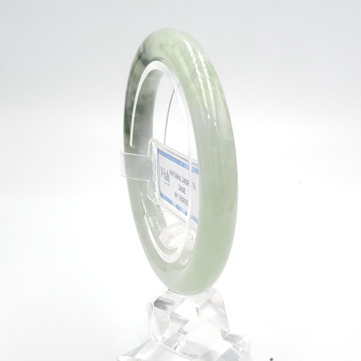 Yingmart 53mm PNJ319553 Certified Natural Green White To Greyish Green Bracelet, Real Gemstone Bracelet, Vintage Jewelry, Gift for her