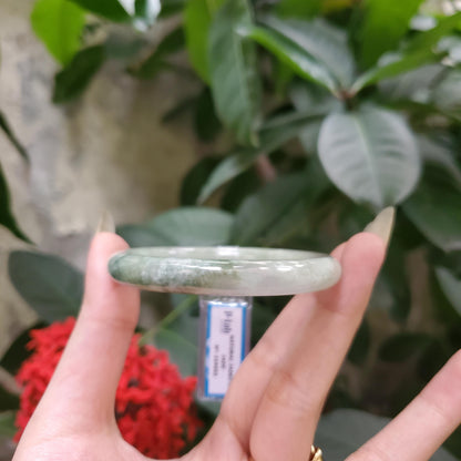 Yingmart 53mm PNJ319553 Certified Natural Green White To Greyish Green Bracelet, Real Gemstone Bracelet, Vintage Jewelry, Gift for her