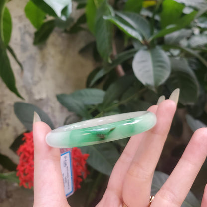 Yingmart 59mm PNJ319548 Certified Natural Green White To Green Bracelet, Real Gemstone Bracelet, Vintage Jewelry, Gift for her