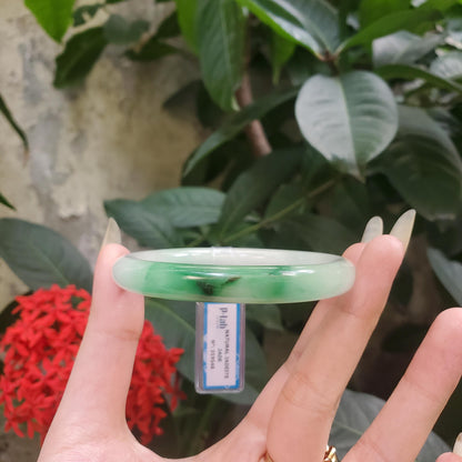 Yingmart 59mm PNJ319548 Certified Natural Green White To Green Bracelet, Real Gemstone Bracelet, Vintage Jewelry, Gift for her