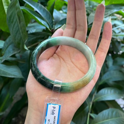Yingmart 52mm PNJ322312 Certified Natural Green White To Green Bracelet, Real Gemstone Bracelet, Vintage Jewelry, Gift for her
