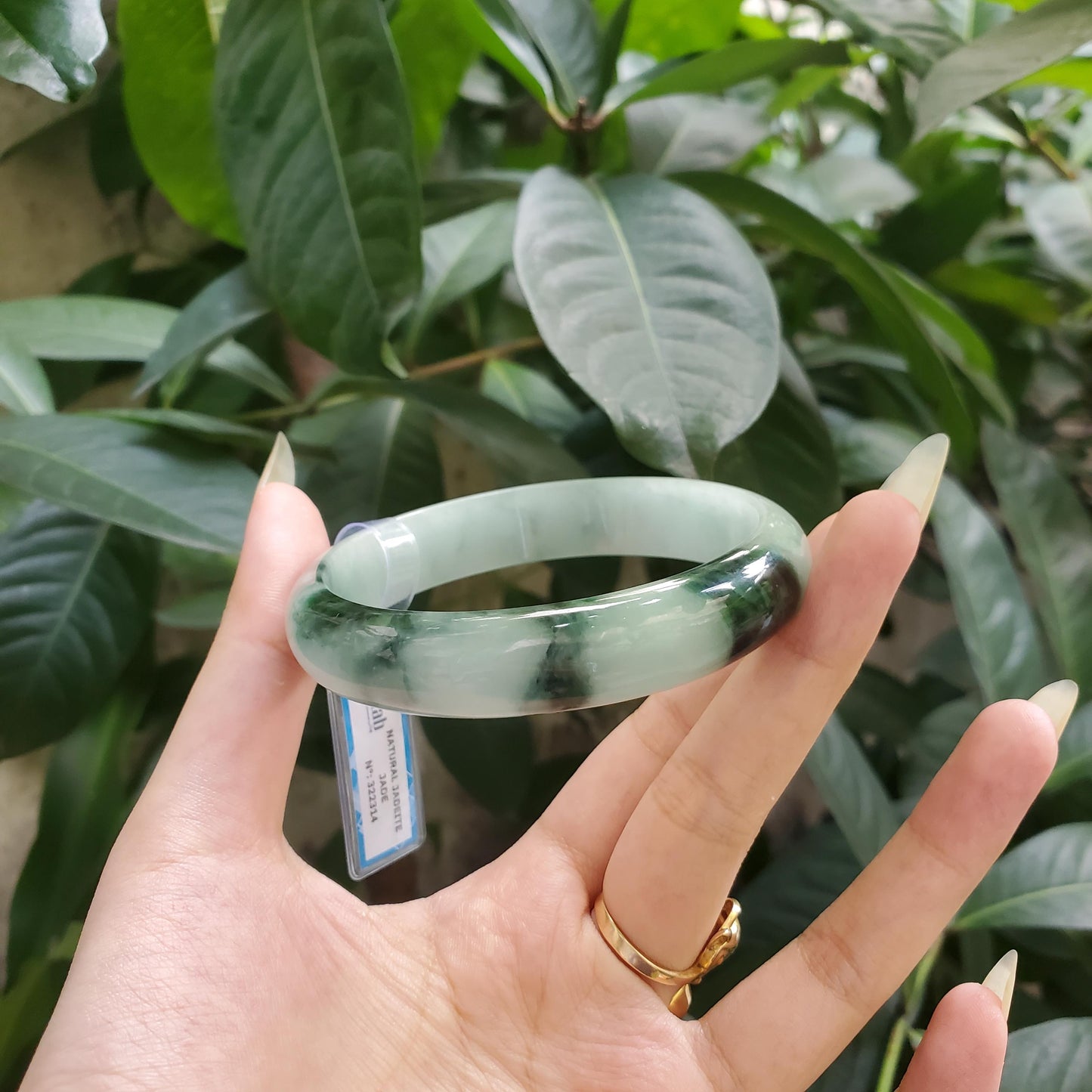 Yingmart 65mm PNJ322314 Certified Natural Green White To Green Bracelet, Real Gemstone Bracelet, Vintage Jewelry, Gift for her