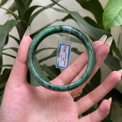 Yingmart 65mm PNJ322318 Certified Natural Green White To Green Bracelet, Real Gemstone Bracelet, Vintage Jewelry, Gift for her