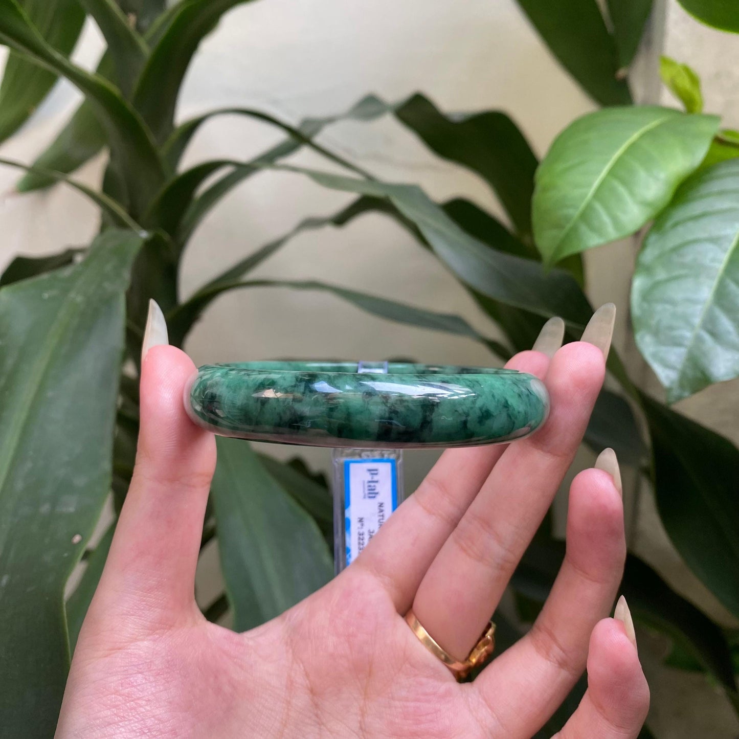 Yingmart 65mm PNJ322318 Certified Natural Green White To Green Bracelet, Real Gemstone Bracelet, Vintage Jewelry, Gift for her