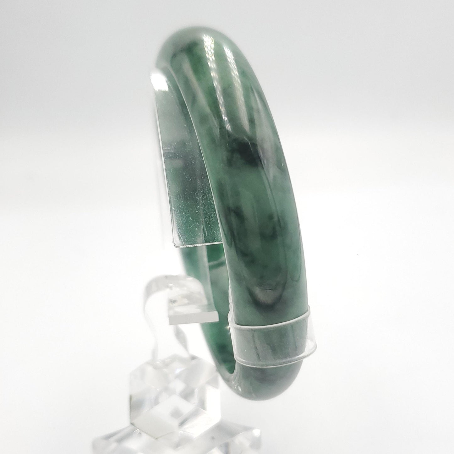 Yingmart 65mm PNJ322318 Certified Natural Green White To Green Bracelet, Real Gemstone Bracelet, Vintage Jewelry, Gift for her