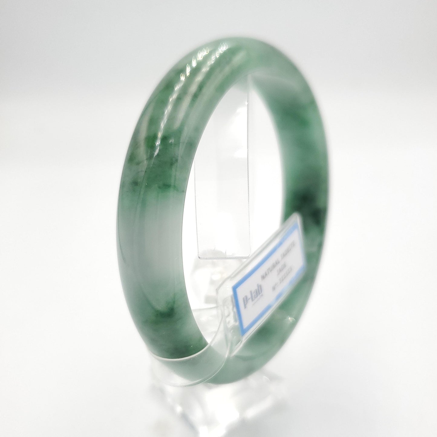 Yingmart 66mm PNJ322323 Certified Natural Green White To Green Bracelet, Real Gemstone Bracelet, Vintage Jewelry, Gift for her