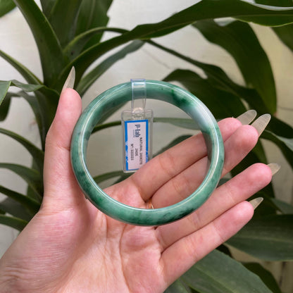 Yingmart 66mm PNJ322323 Certified Natural Green White To Green Bracelet, Real Gemstone Bracelet, Vintage Jewelry, Gift for her
