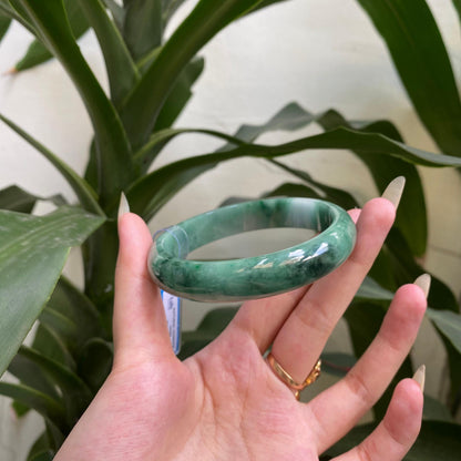 Yingmart 66mm PNJ322323 Certified Natural Green White To Green Bracelet, Real Gemstone Bracelet, Vintage Jewelry, Gift for her