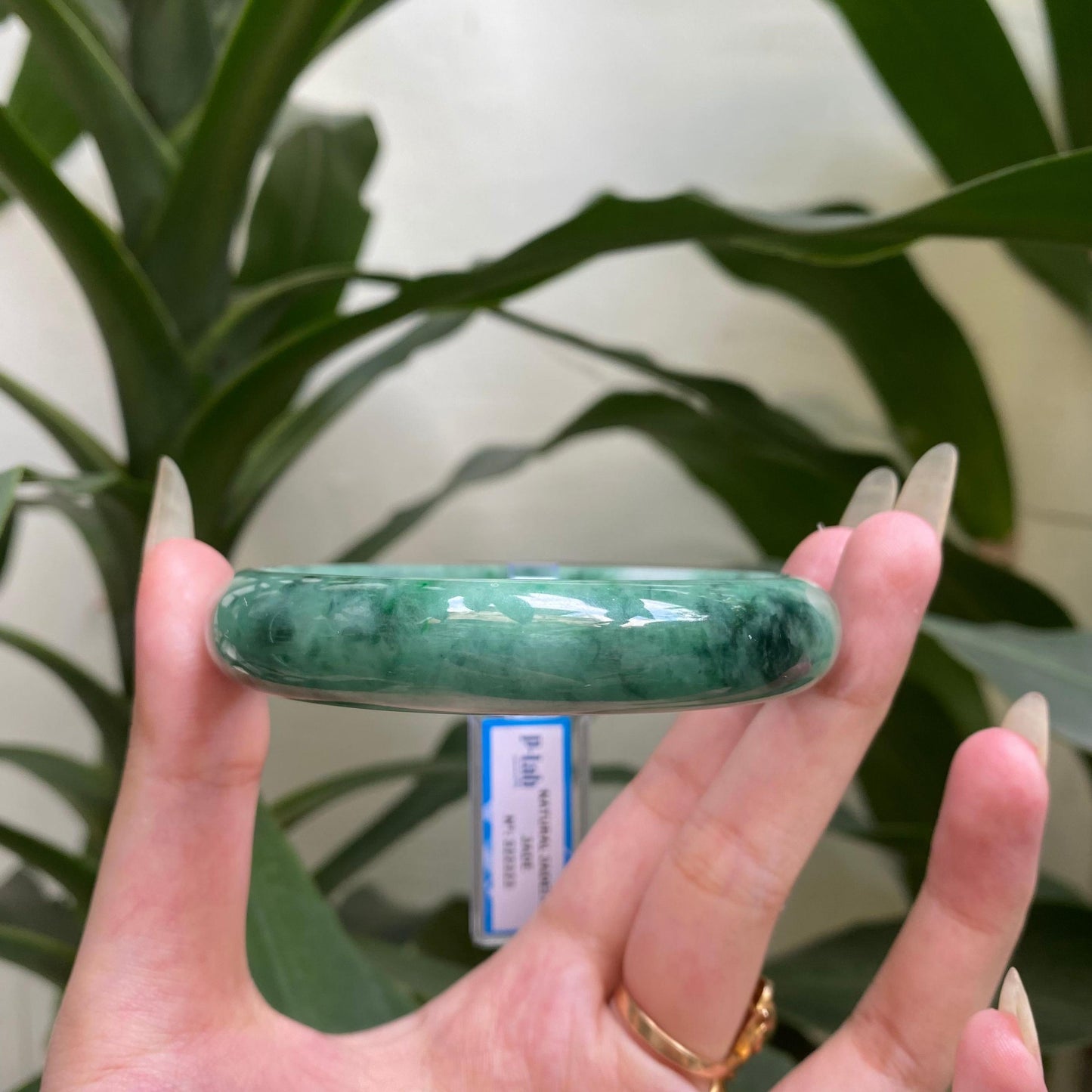 Yingmart 66mm PNJ322323 Certified Natural Green White To Green Bracelet, Real Gemstone Bracelet, Vintage Jewelry, Gift for her