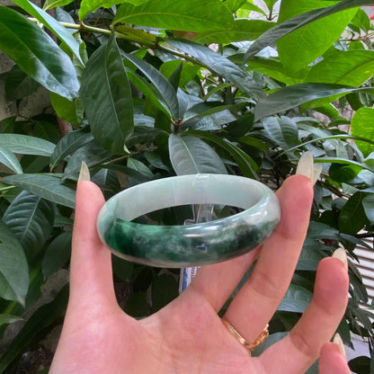 Yingmart 65mm PNJ322324 Certified Natural Green White To Green Bracelet, Real Gemstone Bracelet, Vintage Jewelry, Gift for her