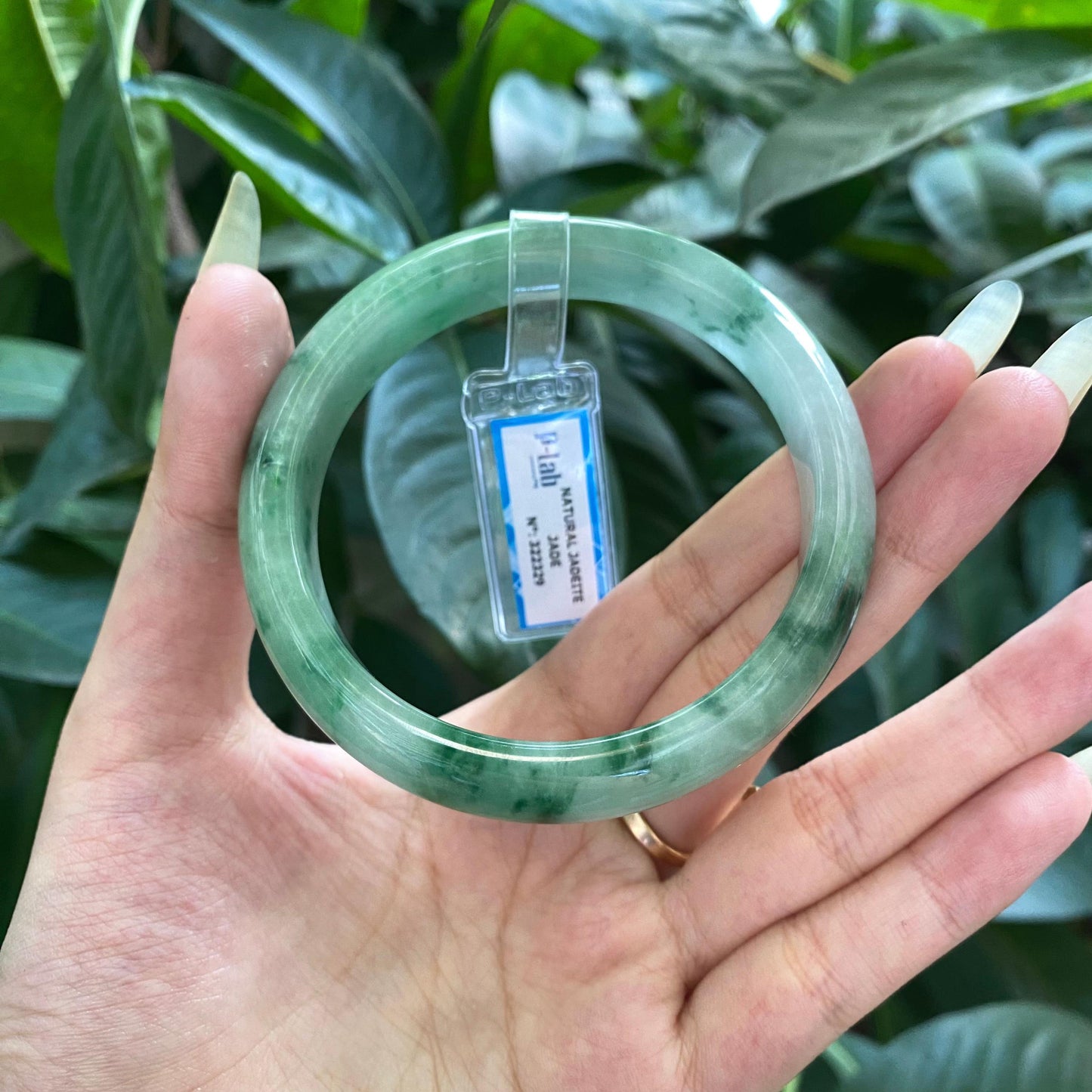 Yingmart 62mm PNJ322329 Certified Natural Green White To Green Bracelet, Real Gemstone Bracelet, Vintage Jewelry, Gift for her