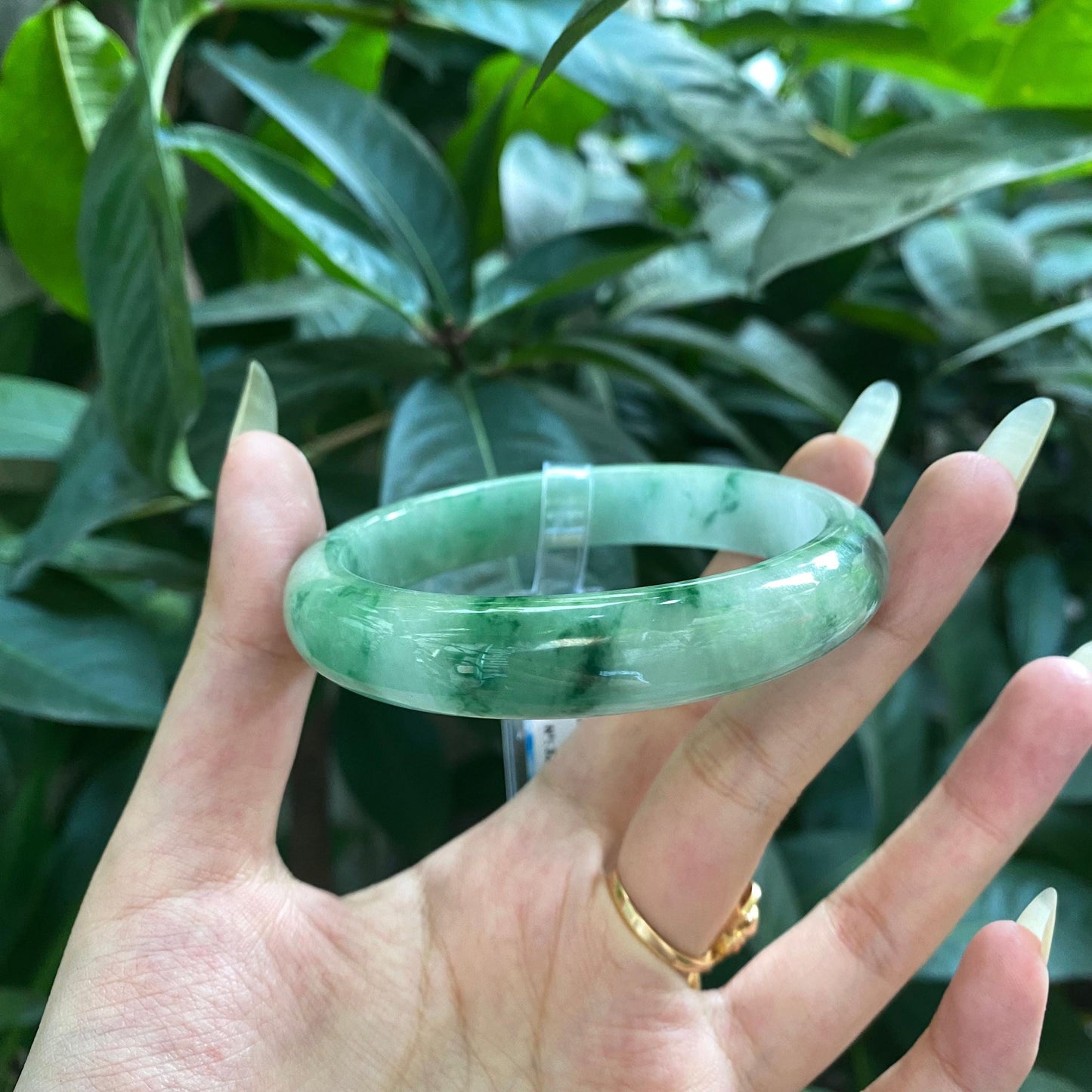 Yingmart 62mm PNJ322329 Certified Natural Green White To Green Bracelet, Real Gemstone Bracelet, Vintage Jewelry, Gift for her