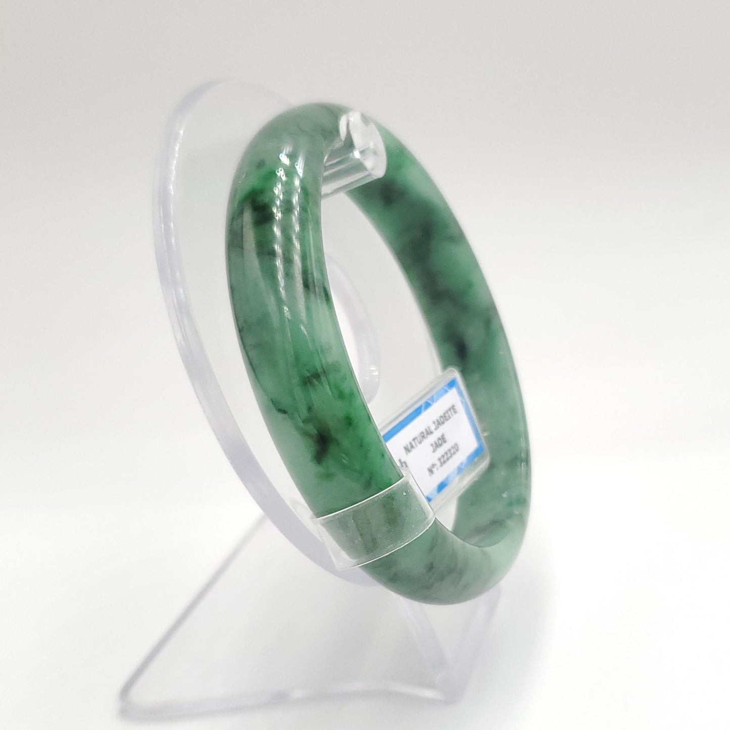 Yingmart 65mm PNJ322320 Certified Natural Color Green White To Green Natural Jadeite Jade Bangle Bracelet, Real Gemstone, Gift for Her Mom