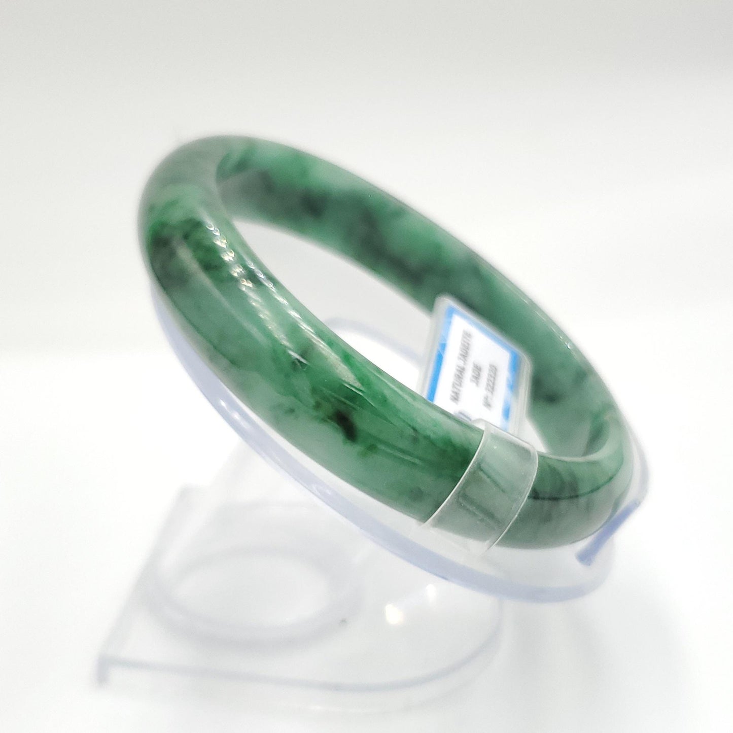 Yingmart 65mm PNJ322320 Certified Natural Color Green White To Green Natural Jadeite Jade Bangle Bracelet, Real Gemstone, Gift for Her Mom