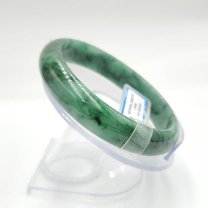 Yingmart 65mm PNJ322320 Certified Natural Color Green White To Green Natural Jadeite Jade Bangle Bracelet, Real Gemstone, Gift for Her Mom