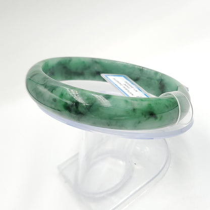Yingmart 65mm PNJ322320 Certified Natural Color Green White To Green Natural Jadeite Jade Bangle Bracelet, Real Gemstone, Gift for Her Mom