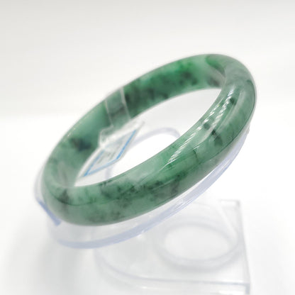 Yingmart 65mm PNJ322320 Certified Natural Color Green White To Green Natural Jadeite Jade Bangle Bracelet, Real Gemstone, Gift for Her Mom