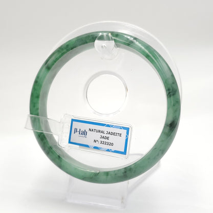 Yingmart 65mm PNJ322320 Certified Natural Color Green White To Green Natural Jadeite Jade Bangle Bracelet, Real Gemstone, Gift for Her Mom