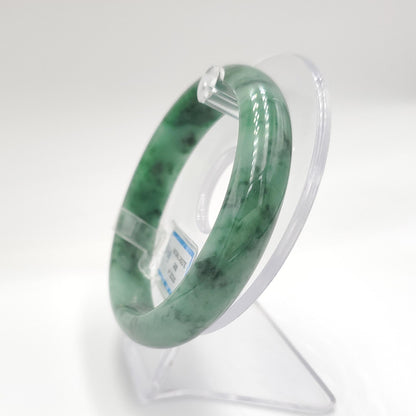 Yingmart 65mm PNJ322320 Certified Natural Color Green White To Green Natural Jadeite Jade Bangle Bracelet, Real Gemstone, Gift for Her Mom